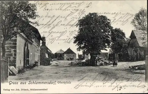 Ak Schlammersdorf in der Oberpfalz, Dorfpartie