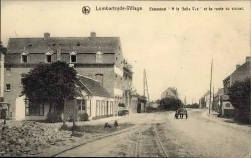 Ak Lombartzyde Village Lombardzijde Dorp Westflandern, A la Belle Vue, Het schoon Zicht, Buurtspoor