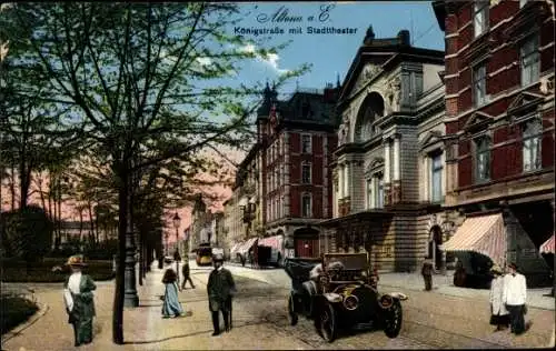 Ak Hamburg Altona, Königstraße, Stadttheater, Auto