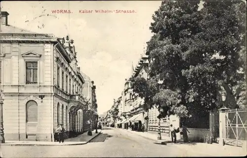 Ak Worms in Rheinland Pfalz, Kaiser Wilhelm Straße, Wohnhäuser, Geschäfte