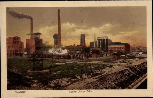 Ak Wanne Herne Ruhrgebiet, Zeche Unser Fritz