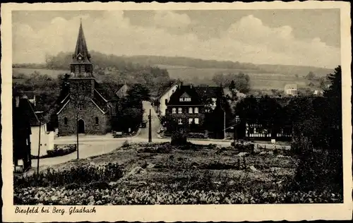 Ak Biesfeld Kürten in Nordrhein Westfalen, Teilansicht, Kirche