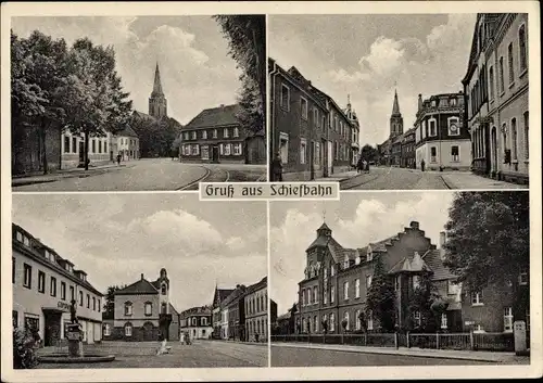 Ak Schiefbahn Willich am Niederrhein, Straßenpartie, Kirche