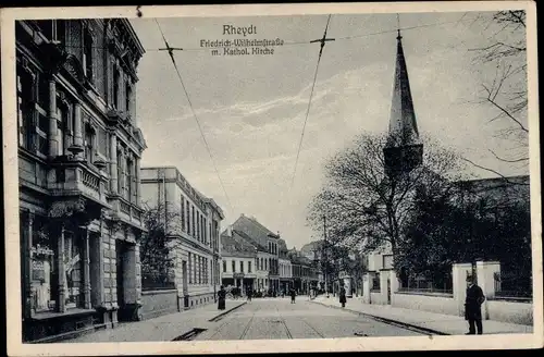 Ak Rheydt Mönchengladbach am Niederrhein, Friedrich Wilhelmstraße, katholische Kirche