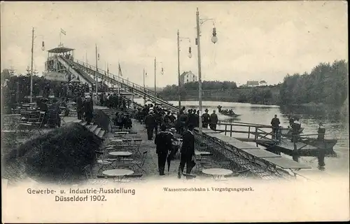 Ak Düsseldorf am Rhein, Gewerbe und Industrieausstellung 1902, Wasserrutschbahn, Vergnügungspark