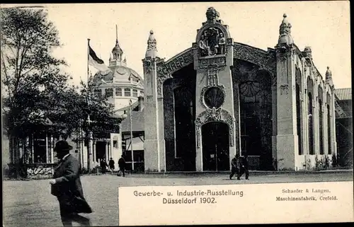 Ak Düsseldorf am Rhein, Gewerbe und Industrieausstellung 1902,Halle Maschinenfabrik Schäfer & Langen