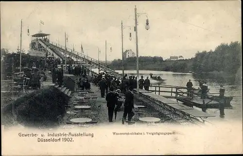 Ak Düsseldorf am Rhein, Gewerbe und Industrieausstellung 1902, Wasserrutschbahn, Vergnügungspark