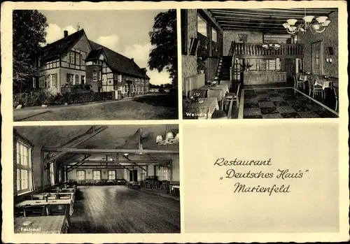 Ak Marienfeld Harsewinkel Westfalen, Restaurant Deutsches Haus, Innenansicht