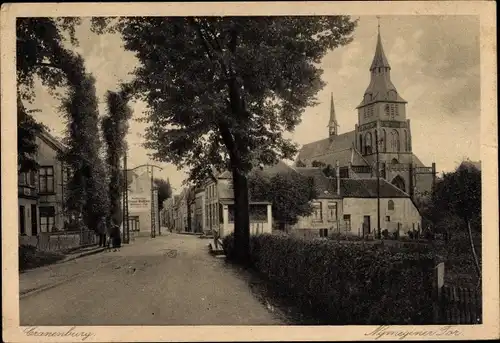 Ak Kranenburg am Niederrhein in Nordrhein Westfalen, Nymegener Tor, Kirche