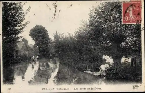 Ak Mézidon Calvados, Les bords de la Dives