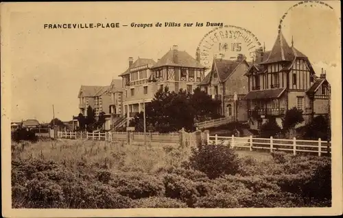 Ak Franceville Plage Calvados, Groupes de Villa sur les Dunes