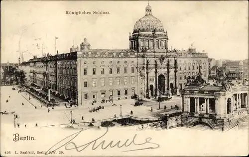 Ak Berlin Mitte, Königl. Schloss, Schlossfreiheit, Nationaldenkmal