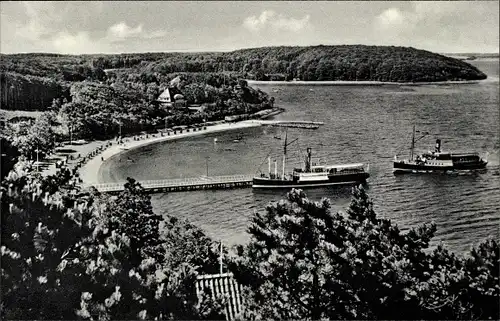 Ak Glücksburg an der Ostsee, Dampfer am Anleger