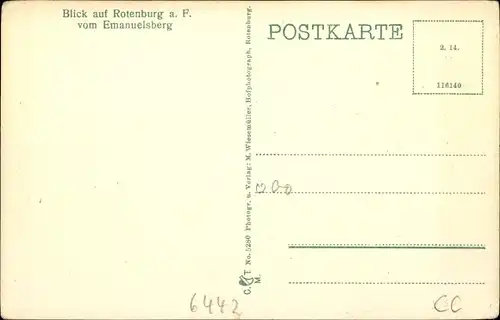 Ak Rotenburg an der Fulda, Blick vom Emanuelsberg