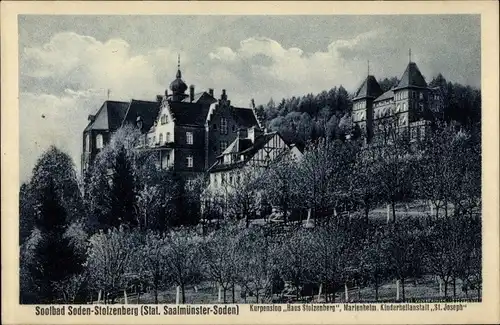 Ak Bad Soden Salmünster in Hessen, Stolzenberg, Kurpension Haus Stolzenberg, Marienheim, St. Joseph