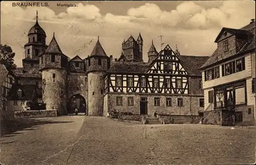 Ak Braunfels an der Lahn, Marktplatz, Turm