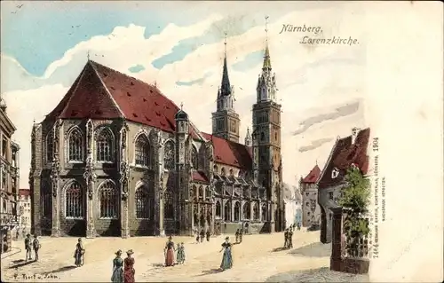 Künstler Ak Nürnberg in Mittelfranken, Lorenzkirche