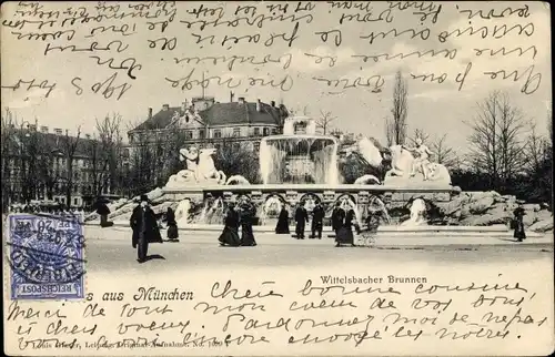 Ak München, Wittelsbacher Brunnen