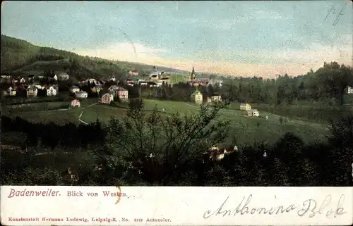 Ak Badenweiler Markgräflerland, Blick von Westen auf die Stadt