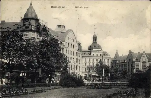 Ak Düsseldorf, Blick auf den Wilhelmplatz, Parkanlage