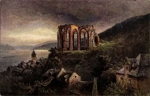 Künstler Ak Astudin, N., Bacharach am Rhein, Wernerkapelle, Ruine