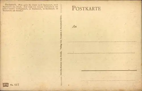 Künstler Ak Astudin, Bacharach am Rhein, Panorama