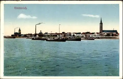 Ak Emmerich am Niederrhein, Blick aus der Ferne auf den Ort