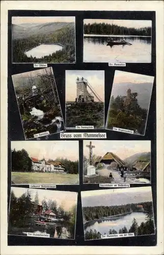 Ak Mummelsee Seebach im Schwarzwald Baden, Aussichtsturm, Kurhaus, Bauernhäuser, Hotel