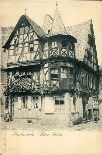 Ak Bacharach am Rhein, altes Haus