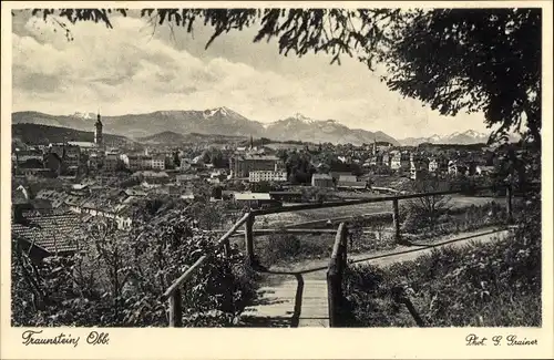 Ak Traunstein in Oberbayern, Panorama