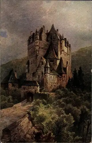 Künstler Ak Astudin, Wierschem an der Mosel, Burg Eltz