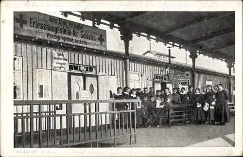 Foto Ak Herbesthal Lontzen Wallonien Lüttich, Erfrischungsstelle für Soldaten