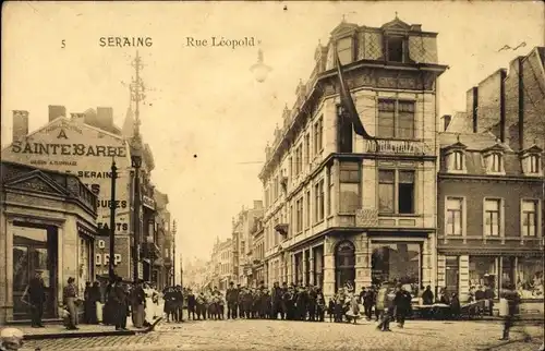 Ak Seraing Wallonien Lüttich, Rue Leopold