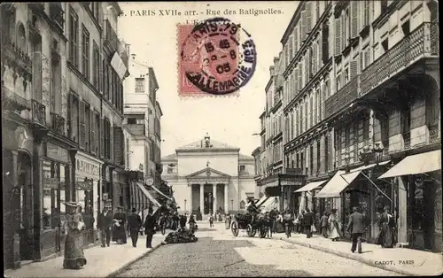 Ak Paris XVII., Rue des Batignolles