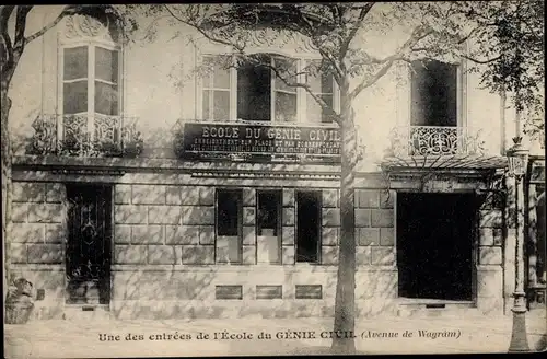 Ak Paris XVII., Ecole du Genie Civil, Avenue de Wagram