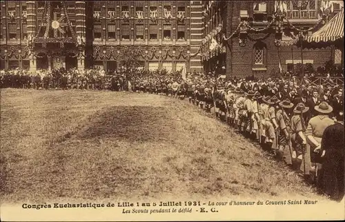 Ak Lille Nord, Congres Eucharistique 1931, La cour d'honneur du Couvent Saint Maur