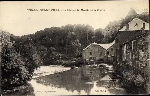 Ak Cons la Grandville Meurthe et Moselle, La Chiers, Le Moulin, La Mairie