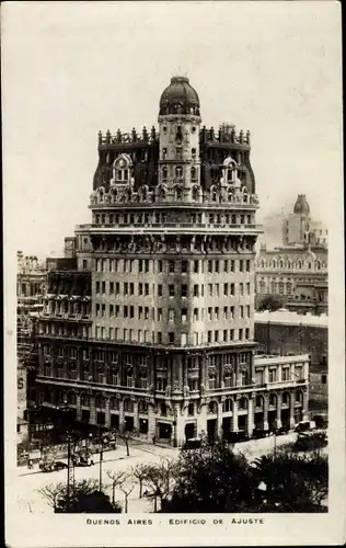 Ak Buenos Aires Argentinien, Edificio de Ajuste, Straßenansicht