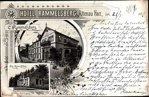 Litho Altenau Clausthal Zellerfeld im Oberharz, Hotel C. Rammelsberg, Villa Rammelsberg