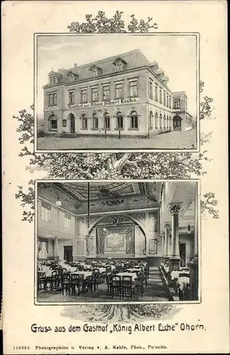Passepartout Ak Ohorn in Sachsen, Gasthof König Albert Eiche