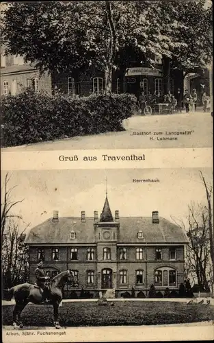 Ak Traventhal in Schleswig Holstein, Gasthof zum Landgestüt, Herrenhaus