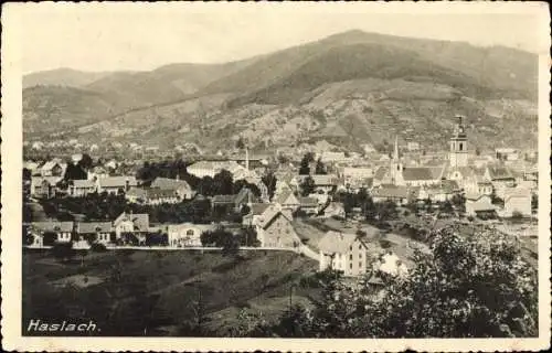 Ak Haslach im Kinzigtal Schwarzwald, Blick auf den Ort, Kirche