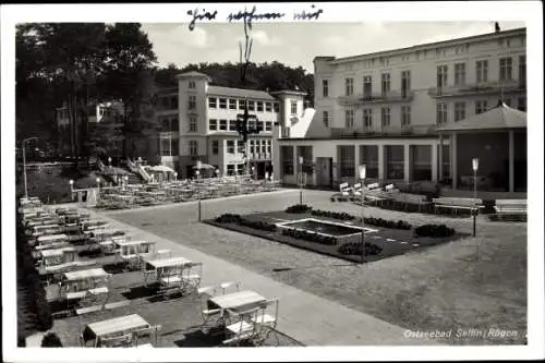 Ak Ostseebad Sellin auf Rügen, Blick auf die Terrasse, Strandhotel