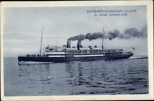 Ak Dampfer Prinz Hohenlohe, Österreichischer Lloyd