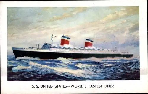 Künstler Ak Dampfschiff SS United States, USL