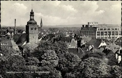 Ak Recklinghausen im Ruhrgebiet, Teilansicht, Blick über die Stadt
