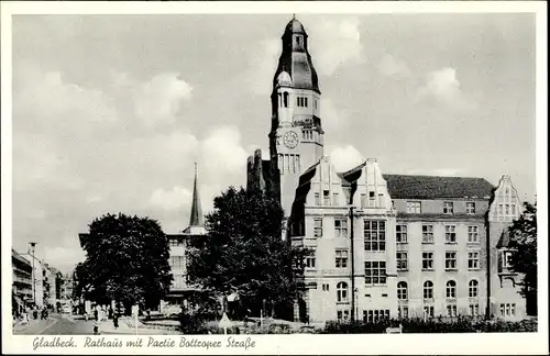 Ak Gladbeck im Ruhrgebiet Westfalen, Rathaus mit Partie Bottroper Str.