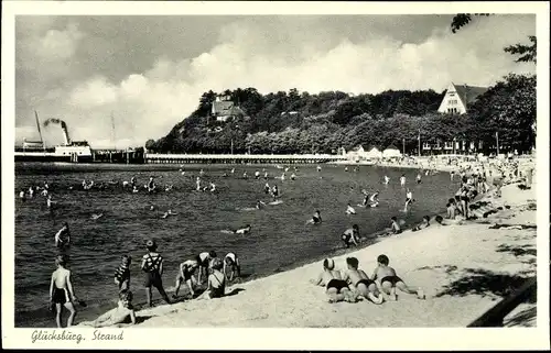 Ak Glücksburg an der Ostsee, Strandleben