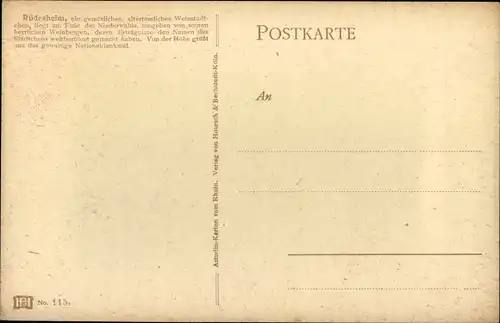 Künstler Ak Astudin, N., Rüdesheim am Rhein, Weinstadt, Niederwald