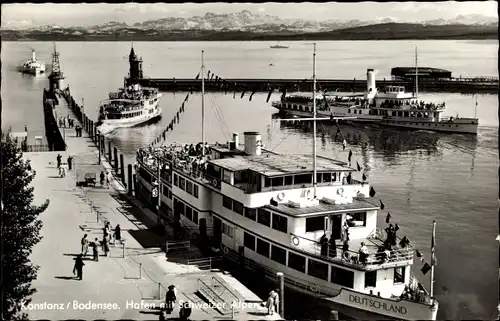 Ak Konstanz am Bodensee, Hafen, Dampfer Deutschland